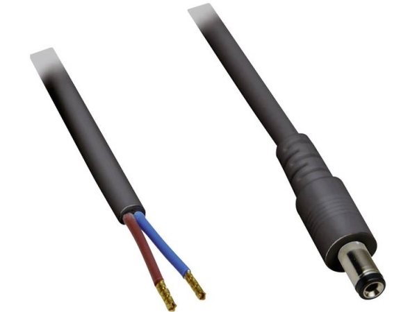 Tru Components Lavvolt-Anschlusskabel, Offene Enden 5.50 Mm / 2.10 Mm, 0.50 M, 1 Stk