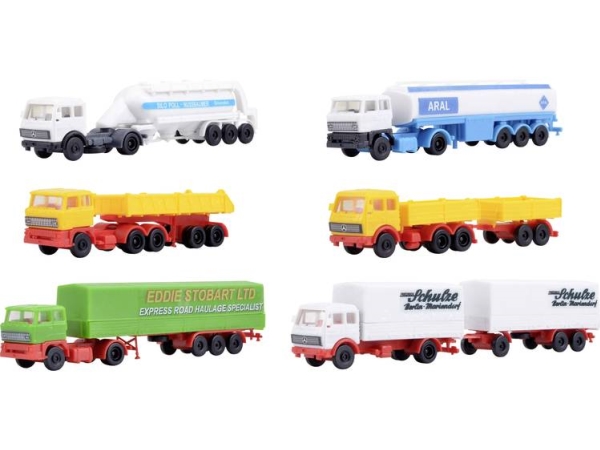 Kibri 36980 Z Lastbiler Model Sæt Med 6 Stk. Lastbil-Saddeltog