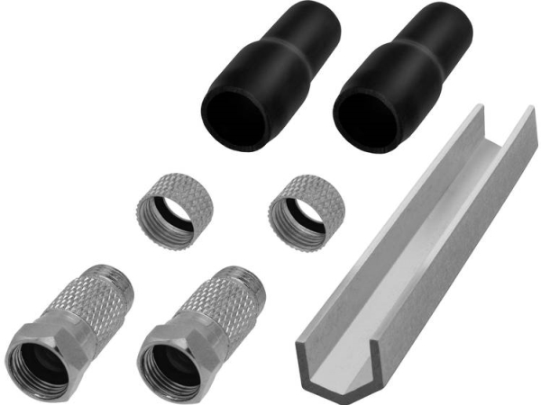 Tru Components Tc-6936296 F-Kontakt Med Knækbeskyttelsestylle Tilslutninger: F-Stik Kabeldiameter: 6 Mm 1 Set