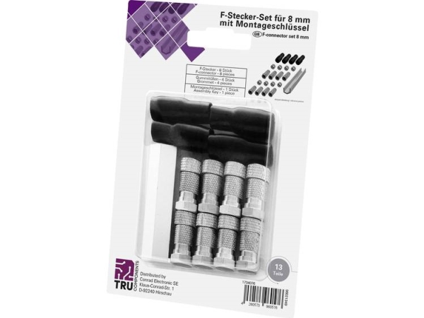 Tru Components Tc-6936308 F-Kontakt Med Knækbeskyttelsestylle Tilslutninger: F-Stik Kabeldiameter: 7 Mm 1 Set