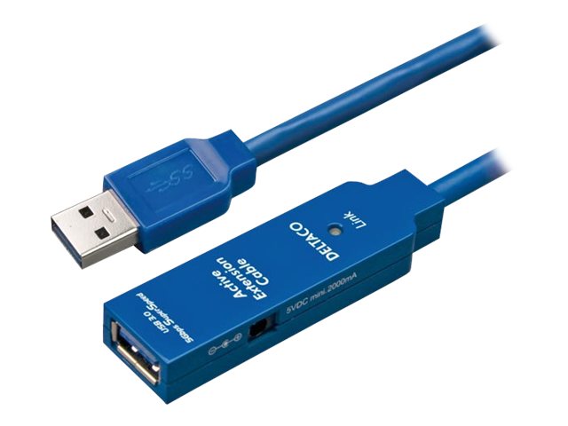Deltaco Usb3-1002 - Usb Forlængerkabel - Usb Type A (Hun) Til Usb Type A (Han) - Usb 3.0 - 5 M - Aktiv - Sort