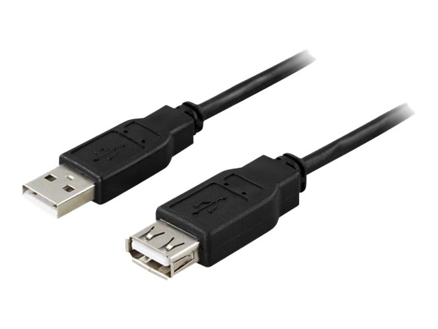 Deltaco Usb2-101S - Usb-Forlængerkabel - Usb (Hun) Til Usb (Han) - Usb 2.0 - 10 Cm - Sortiert