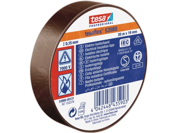 Tesa Tesa 53988-00121-00 Isoleringsbånd Tesa Professional Brun (L X B) 20 M X 19 Mm 1 Stk