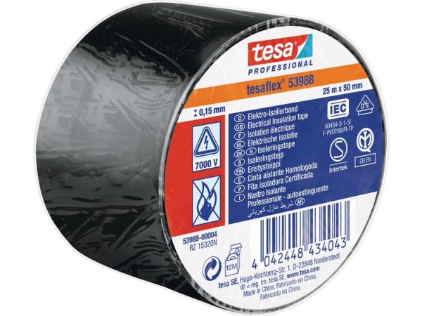 Pvc-Isoleringstape 50 Mm X 25 M, Sort