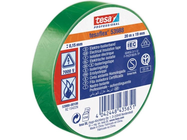 Tesa Tesa 53988-00106-00 Isolierband Tesa Professional Grün (L X B) 20 M X 19 Mm 1 Stück