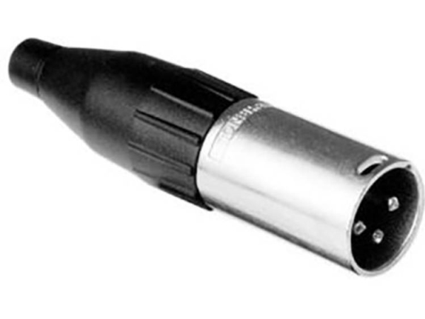 Amphenol Ac3m Xlr-Stik Stik, Lige Poltal: 3 Sort, Sølv 1 Stk