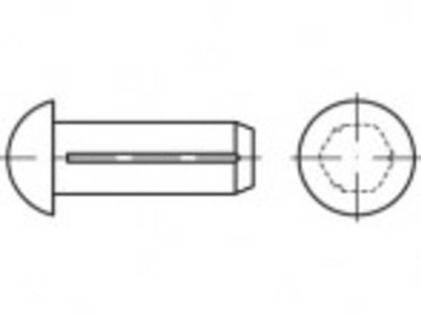 Toolcraft Halbrund Gerillte Schraube/Steckniete? (Halbrund Gerillt) 4 Mm Edelstahl A2, 100 Stk