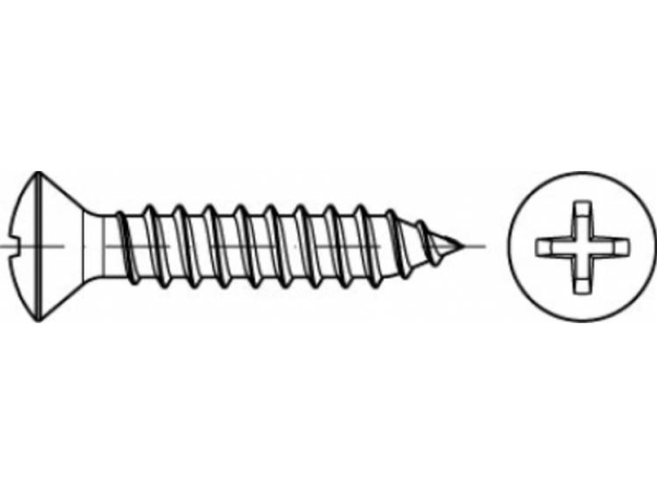 Toolcraft To-5433114 Senkkopf-Linsenkreuzschrauben Philips Stahl Verzinkt 2000 Stk