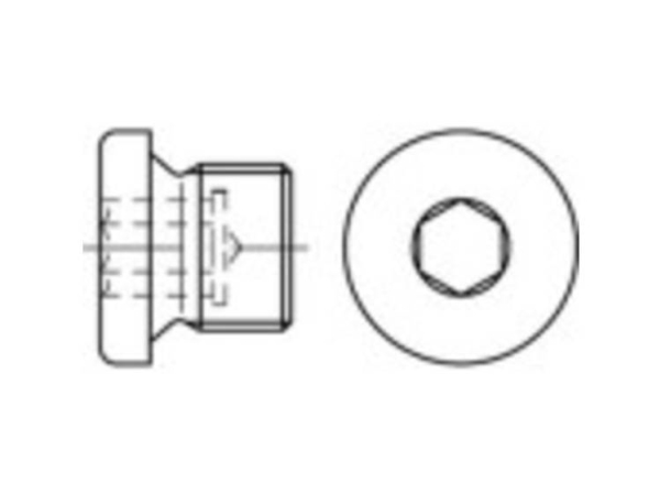 Toolcraft To-5449269 Låse Schrauben 1/2 Mm Innen-Sechskant Din 908 Messing 50 Stk.