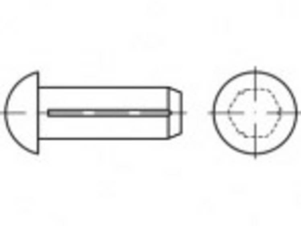 Toolcraft To-5454642 Halbrund Gerillter Nagel 2 Mm, 500 Stk