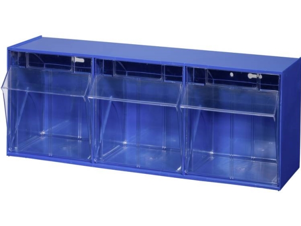 Allit 464410 Foldekasse-Magasin Varioplus Proflip 3 (B X H X T) 600 X 240 X 200 Mm Blå , Transparent 1 Stk