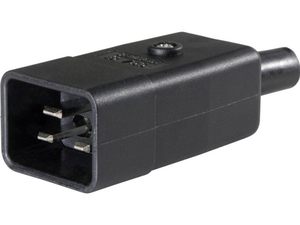 As - Schwabe Kaltgeräte-Steckverbinder Stecker, Gerade Gesamtpolzahl: 3 10 A Schwarz 62084 1 St. (62084)