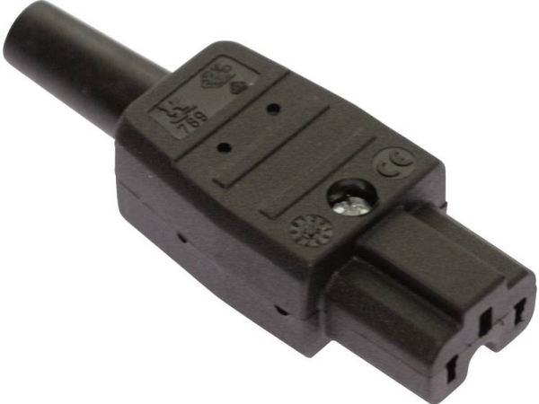 As Schwabe 62083 Varmapparat-Stik (C15/C16) Stik, Lige Samlet Poltal: 2 10 A Sort 1 Stk