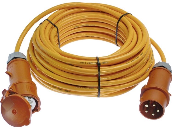 As Schwabe Cee-Forlængerkabel Med Fasevender Og Cee-Kobling (400V | 32A | 5-Polet | 6H | Ip44 | H07bq-F 5G6 | 10M Kabel) - I Orange (59649)