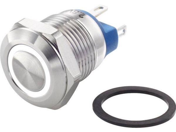 Tru Components Tc-Gq12-Af-10E/J/W/12V/S Festverdrahteter Taster 48 V/Dc 2 A 1 X Aus/(Ein) Berührend Weiß Ip65 1 St