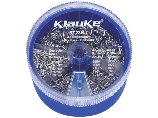 Klauke St23b Kabelsko-Sortiment 0.25 Mm², 0.34 Mm², 0.5 Mm², 0.75 Mm², 1 Mm² Uisoleret Sølv 4000 Teile