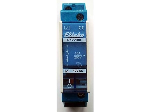 Eltako R12-100-12V Kontaktrelæ Nominel Spænding: 12 V Brydestrøm (Max.): 8 A 1 X Sluttekontakt 1 Stk