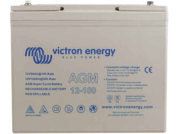 Victron Energy Super Cycle Blei-Batterie 12 V 100 Ah Blei-Fleece (B X H X T) 26 X 21,5 X 16,8 Cm M6 Schraubanschluss Geringe Selbstentladung