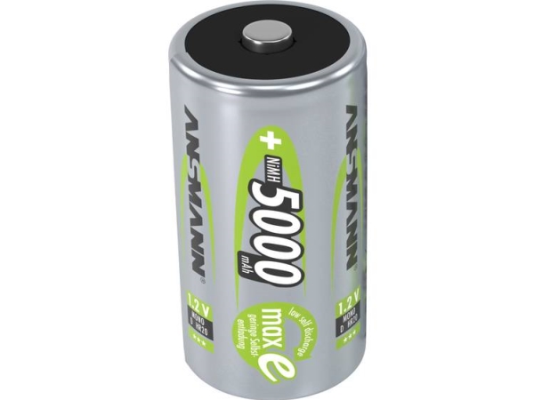 Ansmann Akku Nimh Mono/D 5000 Mah, D / Hr20, Nickel-Metallhydrid (Nimh), 1,2 V, 5000 Mah, Silber