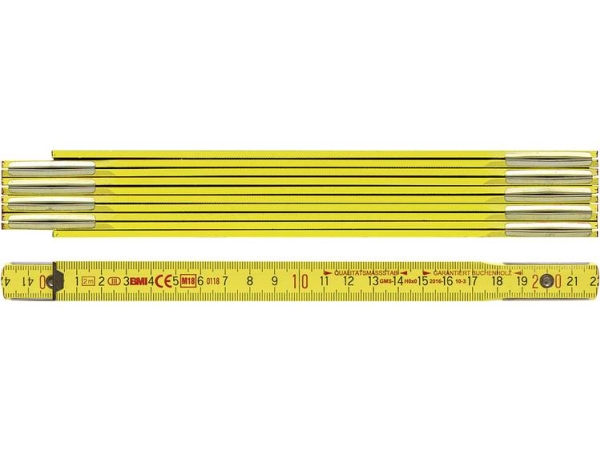 Holz-Meterstab Bmi Standard Gelb 2 M
