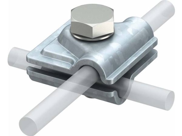 Parallel-/krydsklemme 249.ST for 8-10 mm galvaniseret stål m/rustrfri bolt