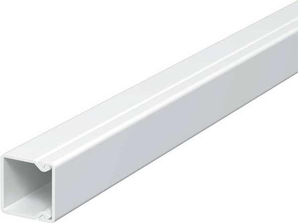 Kabelkanal WDKH-20020RW Højde 20 mm, bredde 20 mm, Længde 2000 mm Hvid ral 9010 halogenfri plast - (2 meter)