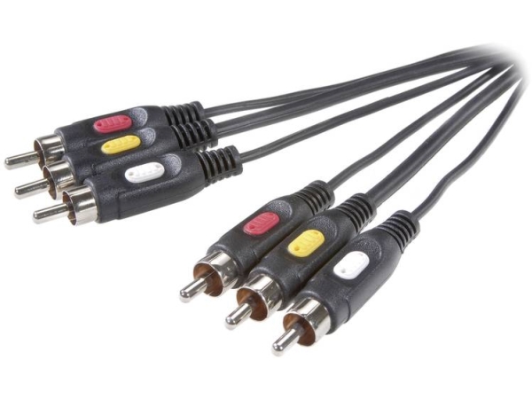 Speaka Professional Composite Cinch Av Anschlusskabel [3X Cinch-Stecker - 3X Cinch-Stecker] 2 M Schwarz (Sp-7869864)