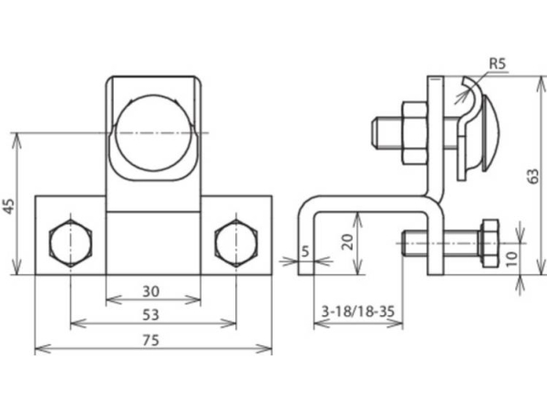 Anschlussklemme St/Tzn Senk. F.Profil.18-35 372 140 (372140)