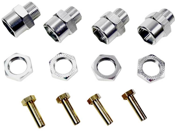 Absima Aluminium Felgenträger 12 Mm Von 17Mm +15 Mm Vermehrung 12 Mm 6-Rand Silber 1 Satz