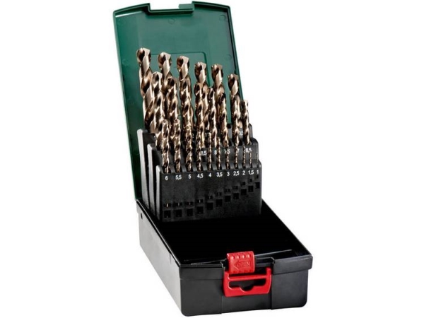 Metabo 627122000 Metal-Spiralbor-Sæt 25 Dele 1 Mm, 1.5 Mm, 2 Mm, 2.5 Mm, 3 Mm, 3.5 Mm, 4 Mm, 4.5 Mm, 5 Mm, 5.5 Mm, 6 Mm, 6.5 Mm, 7 Mm, 7.5 Mm, 8 Mm,