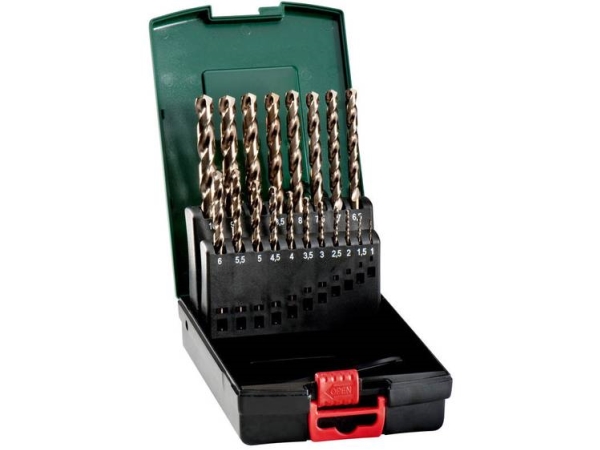 Metabo 627121000 Metal-Spiralbor-Sæt Med 19 Dele 1 Mm, 1.5 Mm, 2 Mm, 2.5 Mm, 3 Mm, 3.5 Mm, 4 Mm, 4.5 Mm, 5 Mm, 5.5 Mm, 6 Mm, 6.5 Mm, 7 Mm, 7.5 Mm, 8