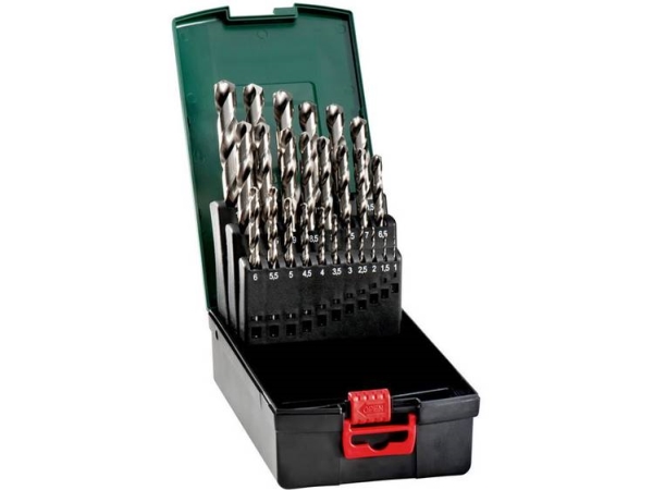Metabo 627098000 Metal-Spiralbor-Sæt 25 Dele 1 Mm, 1.5 Mm, 2 Mm, 2.5 Mm, 3 Mm, 3.5 Mm, 4 Mm, 4.5 Mm, 5 Mm, 5.5 Mm, 6 Mm, 6.5 Mm, 7 Mm, 7.5 Mm, 8 Mm,
