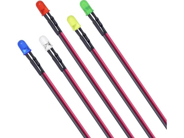 Tru Components T1810o104 Led-Sortiment (Rot/Blau/Grün/Gelb/Licht-Warmweiß) Rund 3 Mm, 600 Mcd/1500 Mcd/100 Mcd/600 Mcd/9000 Mcd, 25°/30°