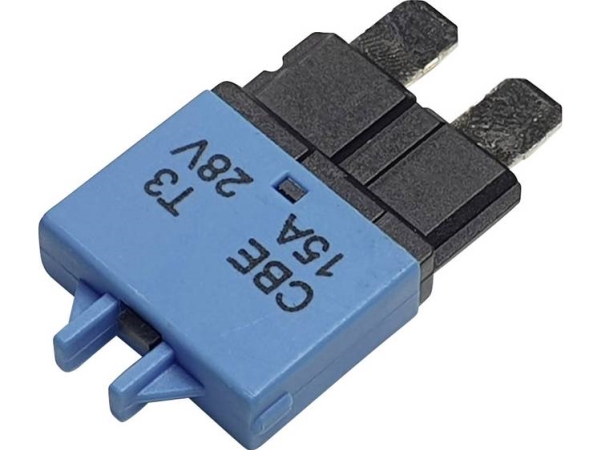 Hansor Circuit Breaker Standard, Typ 3, Manuelle Rückstellung, 15A Cbe3 Serie 15A Sikringsautomat Standard Fladsikring 15 A Blå 1 Stk