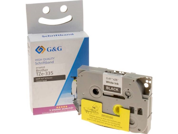 G&G 5T335-Td, Sort, Brother, Iso9001, Iso14001, Brother Ptouch 1010 Brother Ptouch 1280 Brother Ptouch 1750 Brother Ptouch 18R Brother Ptouch..., 1,2