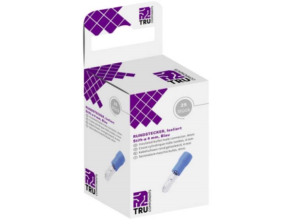 Tru Components T1904c051 Rundstik 1.50 Mm² 2.50 Mm² Delvist Isoleret Blå 25 Stk
