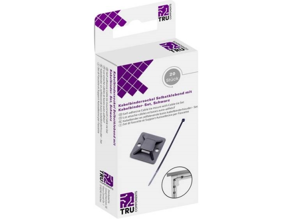 Tru Components Kabelbinder-Sortiment, 100 Mm / 2,50 Mm, Schwarz (20 Teile)