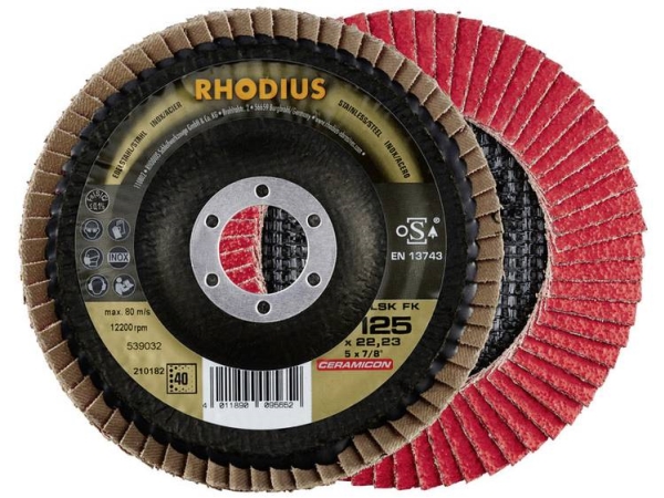 Rhodius 210184 Lsk Fk Lamelslibeskive Durchmesser 125 Mm Bohrungsdurchmesser 22,23 Mm Rustfrit Stål 1 Stk