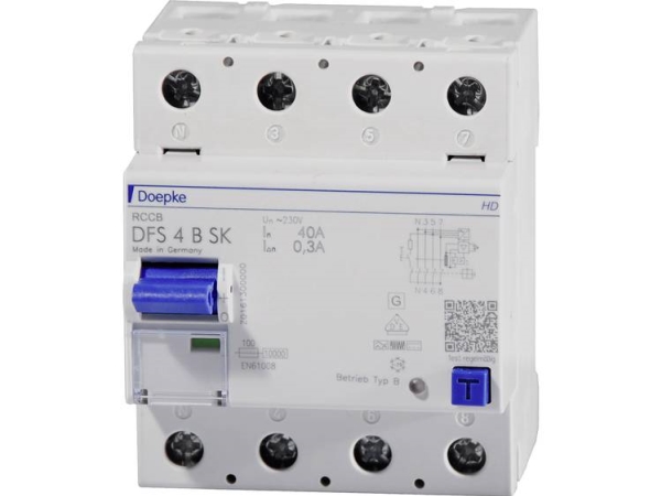 Doepke 09136998Hd Rcd-Afbryder 4-Polet 40 A 0,3 A 230 V, 400 V (09136998Hd)