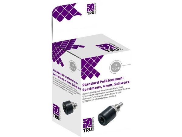 Tru Components Laboratoriestik Sortiment Tilslutning, Indbygning Lodret Sort 10 Stk