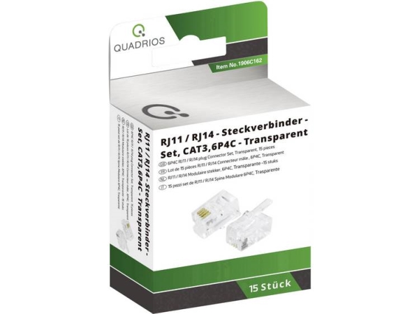 Quadrios Rj-Steckverbinder 1906C162 Gerade Pol (Rj) 6P4c 15 Stk