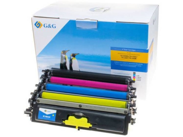 Tonerkartusche Kompatibel G&Ampg Ersetzt Brother Tn-230Bk, Tn-230C, Tn-230M, Tn-230Y Schwarz, Magenta, Cyan, Gelb 2200 Seiten