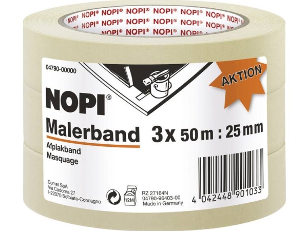 Tesa 04790-00000-01 Malerband Beige (L X B) 50 M X 25 Mm 3 Stück