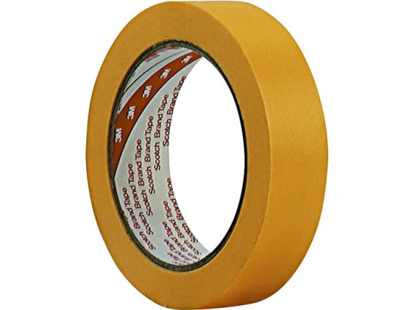 3M Malerabdeckband 244 Gold, 24 Mm X 50 M, Stärke: 0,08 Mm Extra Dünn Und Anschmiegsam Für Professionelle Malerarbeiten - 1 Stück (2442450)