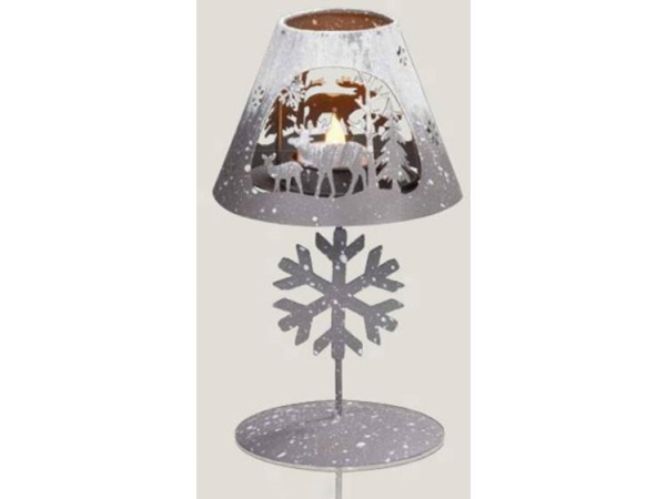 Hellum 524123 Led-Lichtszenen Rentierfamilie Und Schneeflocken Warmweiß (Rgb) Grau/Weiß (Frosted) Indirekter Lichtausgang