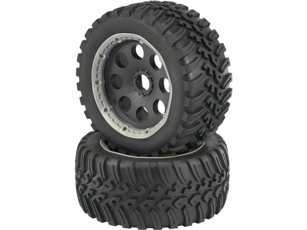 Reely 1:6 Buggy Komplette Hjul V-Block 6 Eger Sort 1 Paar
