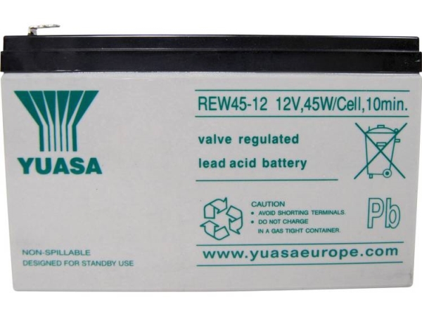 Yuasa Rew 45 - 12 Rew45/12 Blei-Säure-Batterie 12 V 8 Ah Bleivlies (B X H X T) 151 X 97 X 64 Mm Flachstecker 6,35 Mm Geringe Selbstentladung, Wartung