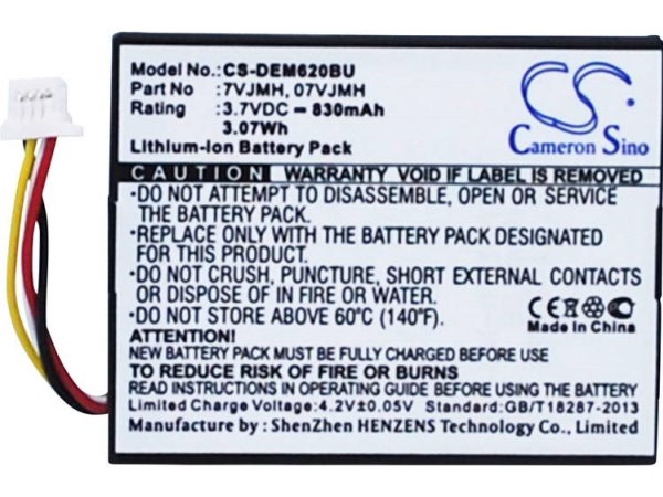 Cs Cameron Sino Raid Controller Batteri 3,7 V 830 Mah Erstatter Originalt Batteri 070K80, 07Vjmh, 70K80, 7Vjmh, T40jj