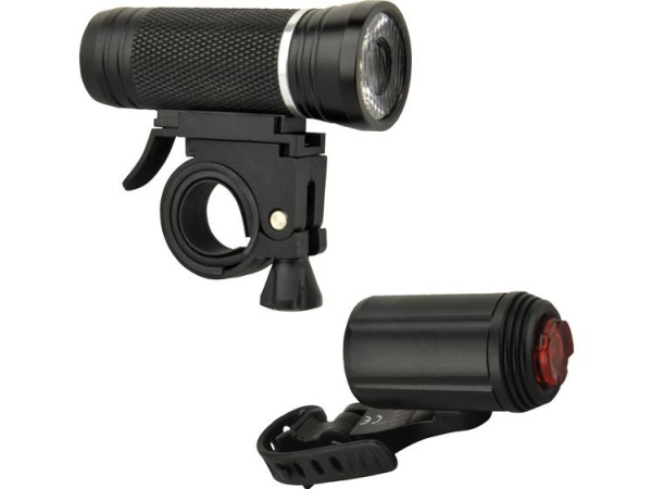 Fischer Fahrrad-Led-Beleuchtungs-Set Alu 30/15 Lux Lebensdauer Bis Zu 50.000 Stunden, Stvzo Zugelassen - 1 Stück (85348)