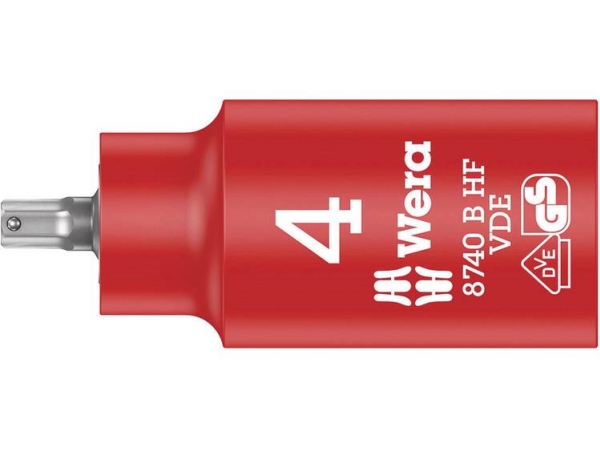 Wera 8740 B Vde Hf Zyklop Bitnuss, Isoliert, Mit 3/8"-Antrieb, Mit Haltefunktion Für Innensechskantschrauben